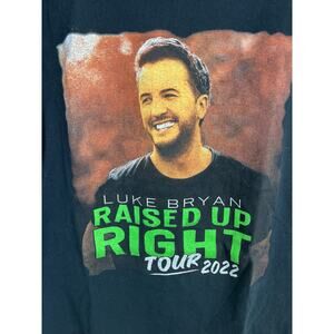 Luke Bryan Raised Up Right 2022 Concert T-Shirt Short Sleeve Black Large